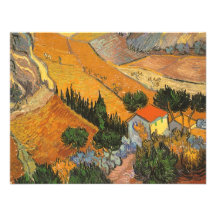 Valley Ploughman, van Gogh, Vintage Impressionism Invitations