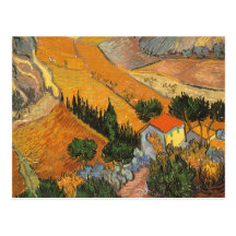 Valley Ploughman, van Gogh, Vintage Impressionism Postcards