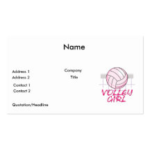 valley volley girl volleyball design business cards