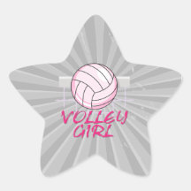 valley volley girl volleyball design star sticker