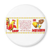 ValxArt 1957 2017 zodiac fire rooster Aquarius Magnet