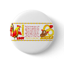 Valxart 1957 2017 zodiac fire rooster born Aries Pinback Button