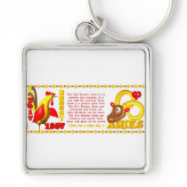 Valxart 1957 2017 Zodiac fire rooster born Aries Keychain