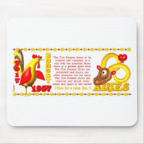 Valxart 1957 2017 Zodiac fire rooster born Aries Mouse Pad