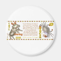 Valxart 1971 Chinese zodiac metal pig born cancer Refrigerator Magnets