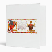 Valxart 1988 2048 EarthDragon zodiac Taurus 3 Ring Binders