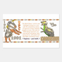 Valxart 1991 2051 MetalSheep zodiac Capricorn Rectangular Stickers