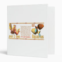 Valxart 2005 1945 2065 zodiac WoodRooster Aquarius 3 Ring Binder