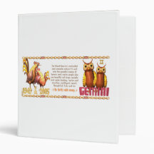 Valxart 2005 1945 2065 zodiac WoodRooster Gemini Vinyl Binders
