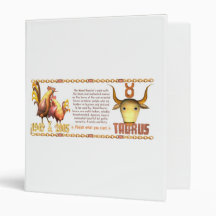 Valxart 2005 1945 2065 zodiac WoodRooster Taurus 3 Ring Binder