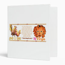 Valxart 2005 1945 2065 zodiac WoodRooster Virgo 3 Ring Binders
