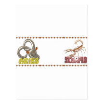 ValxArt Aries Scorpio zodiac friendship Post Cards