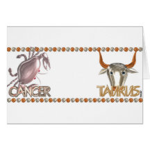 Valxart Cancer Taurus zodiac friendship Greeting Card