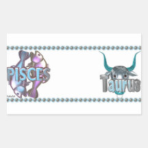 Valxart Pisces  zodiac friendship Rectangular Stickers