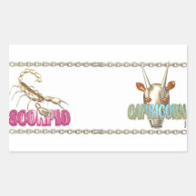 Valxart Scorpio Capricorn zodiac friendship Rectangle Stickers
