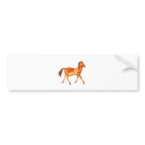 Valxart wood horse zodiac design bumper stickers