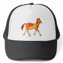 Valxart wood horse zodiac design trucker hat