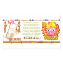 ValxArt Zodiac Earth Pig Virgo born 1959 2019 Rectangular Stickers