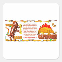ValxArt Zodiac earth tiger Capricorn born 1998 Square Sticker