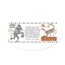 ValxArt Zodiac Scorpio Metal Monkey 1980 1920 Oval Stickers