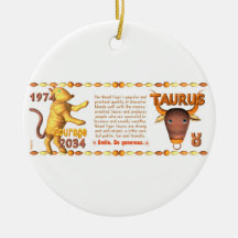 Valxart's 1974 2034 Wood Tiger  zodiac born Taurus Ornaments
