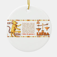 Valxart's 1974 Wood Tiger  zodiac born Scorpio Christmas Tree Ornament