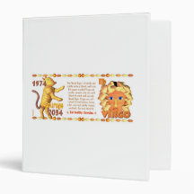 Valxart's 1974 Wood Tiger zodiac born Virgo Vinyl Binders