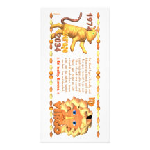 Valxart's 1974 Wood Tiger zodiac born Virgo Customized Photo Card