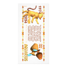 Valxart's 1974 WoodTiger  zodiac born Aquarius Customized Photo Card