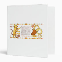 Valxart's 1974 WoodTiger  zodiac born Aries 3 Ring Binder