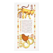Valxart's 1974 WoodTiger  zodiac born Aries Customized Photo Card