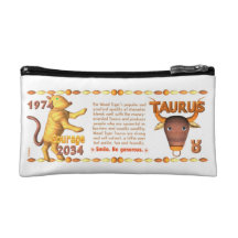 Valxart's 1974 WoodTiger  zodiac born Capricorn Cosmetic Bags