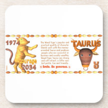 Valxart's 1974 WoodTiger  zodiac born Capricorn Coaster