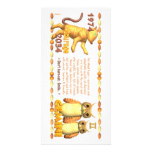 Valxart's 1974 WoodTiger  zodiac born Gemini Photo Greeting Card