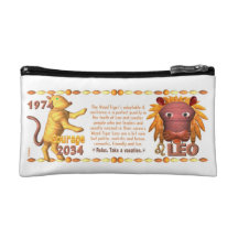 Valxart's 1974 WoodTiger  zodiac born Leo Cosmetic Bag