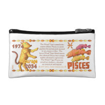 Valxart's 1974 WoodTiger  zodiac born Pisces Cosmetic Bag