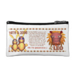 Valxart's 1975 WoodRabbit zodiac born Leo Makeup Bags