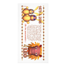 Valxart's 1975 WoodRabbit zodiac born Leo Custom Photo Card