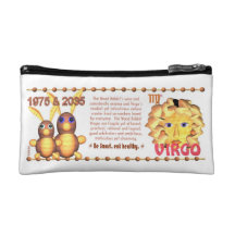 Valxart's 1975 WoodRabbit zodiac born Virgo Makeup Bags