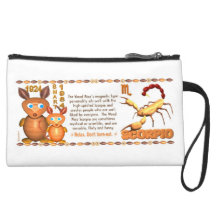 Valxart's 1984 WoodRat zodiac born Pisces Wristlet Purses