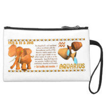 Valxart's 1985 zodiac wood bull born Aquarius Wristlet Purses