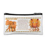 Valxart's 1985 zodiac wood bull born Leo Cosmetic Bag