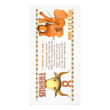 Valxart's 1985 zodiac wood bull born Taurus Customized Photo Card