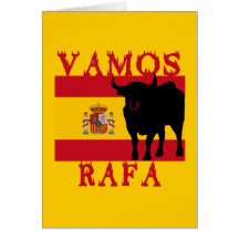 Vamos Rafa With Flag of Spain Greeting Card