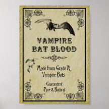 Vampire Bat Blood Halloween Print