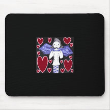 Vampire Bat Girl in Red and Blue Mousepads