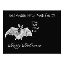 Vampire Bat Wishes Custom Invitation