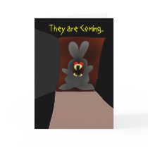 Vampire Bunny at Door Greeting Card