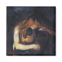 Vampire by Edvard Munch Fridge Magnets