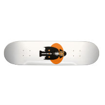 Vampire Cartoon Orange Behind.png Custom Skate Board